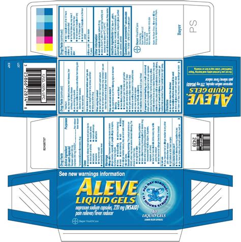 Aleve (Bayer HealthCare LLC, Consumer Care) Naproxen Sodium 220mg capsule, liquid filled