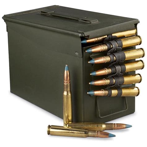 100 rds. .50 cal. M9 Linked Blue Tip Ammo with .50 cal. Can - 72794, at ...