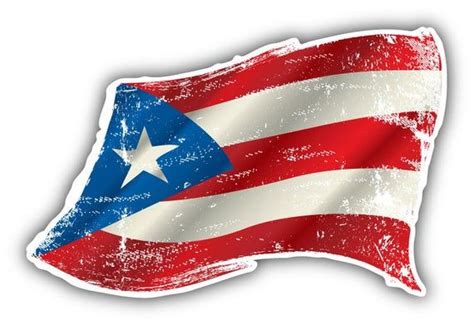 Puerto Rico Grunge Waving World Flag Car Bumper Sticker Decal | Car ...