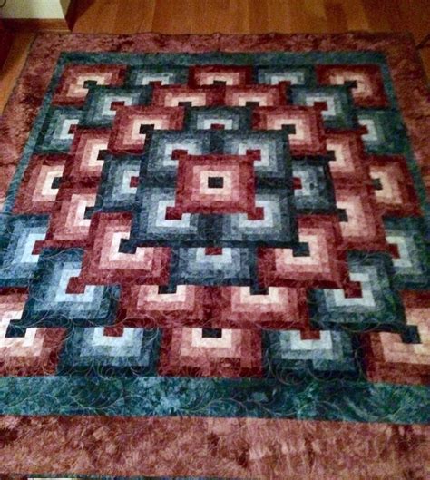 New Handmade Pieced Queen-size Quilt. 3D Squares Pattern. 100% | Etsy