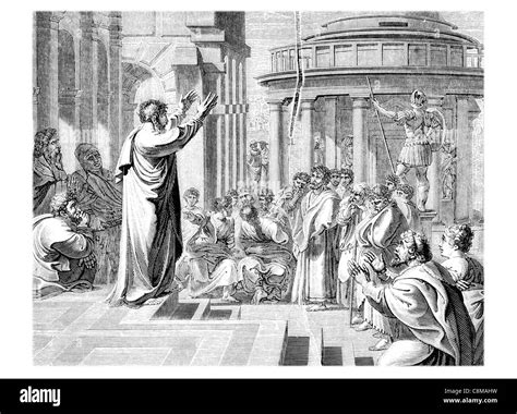 St Paul Preaching in Athens Leo Janus Lascaris Greek scholar Rome Stock ...