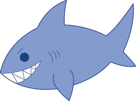 Mischievous Blue Shark - Free Clip Art