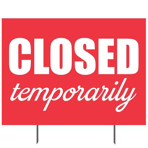 "Closed Temporarily" Double-sided Yard Sign, 23x17-in | Plum Grove