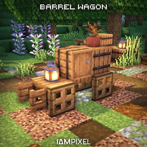 Minecraft Barrel Wagon! | Minecraft house designs, Minecraft farm, Minecraft houses