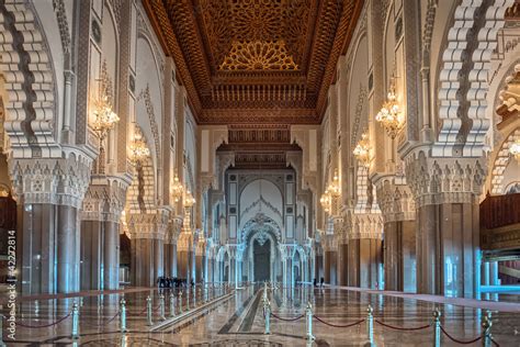 Hassan II Mosque interior corridor Casablanca Morocco Stock Photo | Adobe Stock