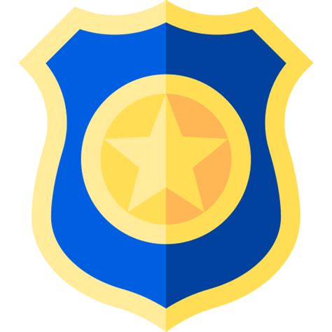 Police badge Basic Straight Flat icon