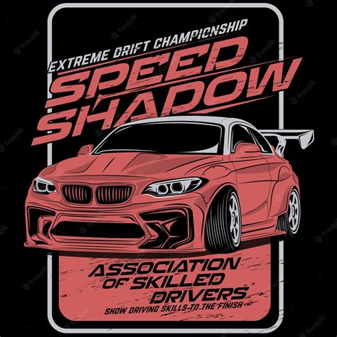 Premium Vector | Shadow speed drift, vector car illustrations