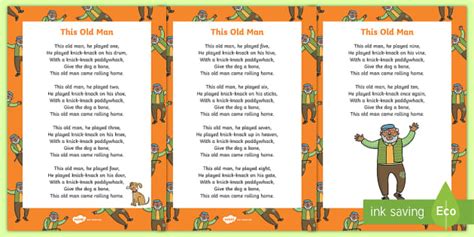 This Old Man Nursery Rhyme Poster - Posters, Displays, Display