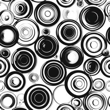 Black And White Abstract Circle Pattern, Pattern, Seamless, Background PNG Transparent Image and ...