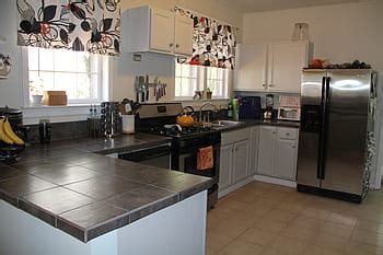 kitchen interior, kitchen, stove, cabinets, appliance, room, home ...