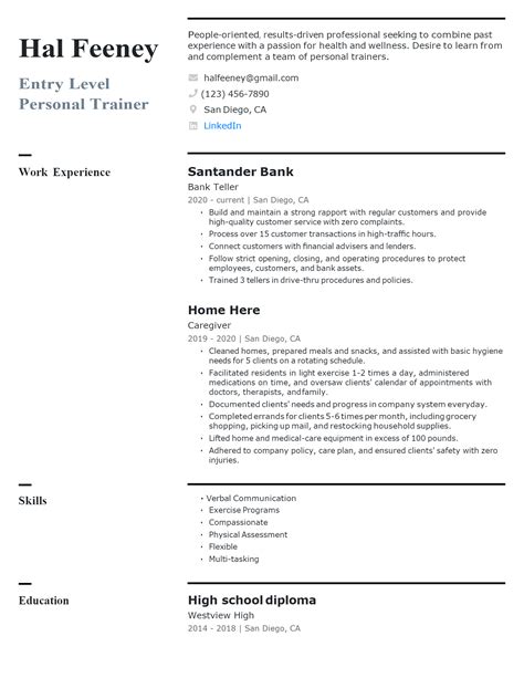 Download Free Entry-level Personal Trainer Resume .Docx (Word) Template on ResumeThatWorks.com