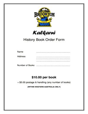 Fillable Online brookton wa gov History Book Order Form - Shire of ...