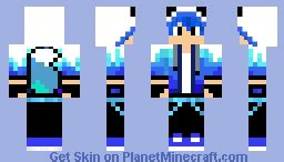 Blue Wolf Hoodie Minecraft Skin