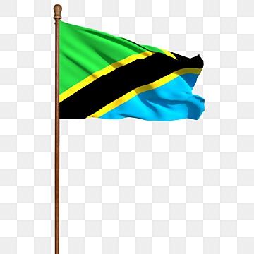 Tanzania Flag Clipart Hd PNG, Tanzania Flag With Pole, Tanzania Flag ...