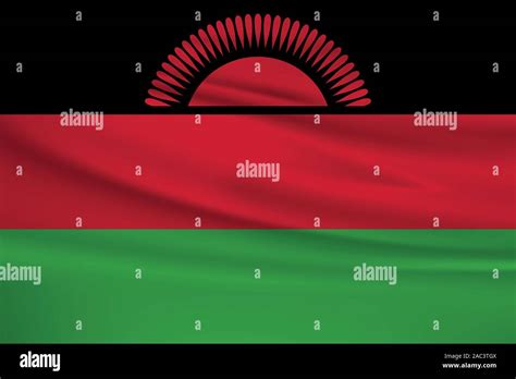 Waving Malawi flag, official colors and ratio correct. Malawi national flag. Vector illustration ...