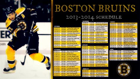 Boston Bruins Schedule Printable