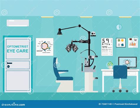 Ophthalmologist Interior Office with Phoropter. Stock Vector ...