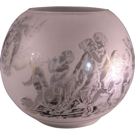 Antique Glass Globe Double Etched Bacchanalia Festival Stand up Lamp from the7hillscollector on ...