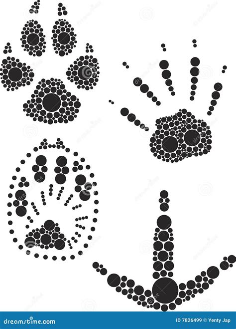 Animal Foot Prints stock vector. Illustration of texture - 7826499