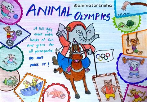 Animal Olympics 🥳 | Art drawings for kids, Imagination drawing, Drawing competition