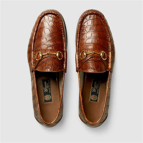 Gucci 1953 Horsebit Crocodile Loafer in Brown for Men | Lyst