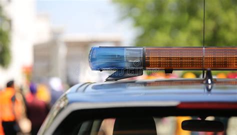 Sirens of the Police Car during Patrolling in the Streets of the Stock Photo - Image of guard ...