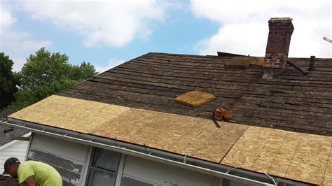 Roof Repair - New Decking for South Beloit Roof - New sheets of OSB are ...