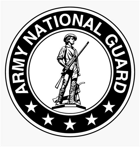 Army National Guard Logo Black And White, HD Png Download - kindpng