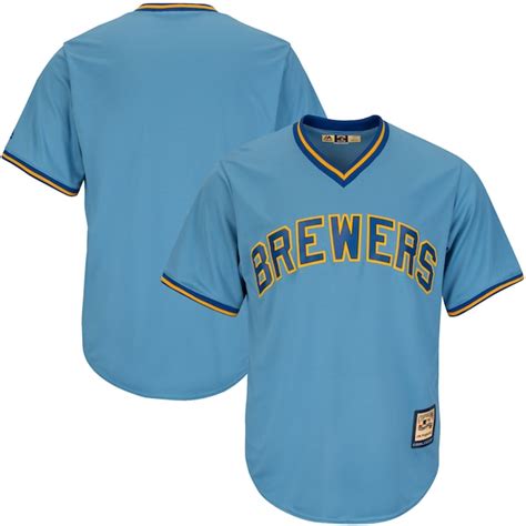 Men's Milwaukee Brewers Majestic Light Blue Alternate Cooperstown ...