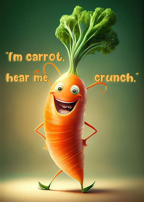 'Funny Carrot Quotes' Poster, picture, metal print, paint by Alexandru Stepanenco | Displate