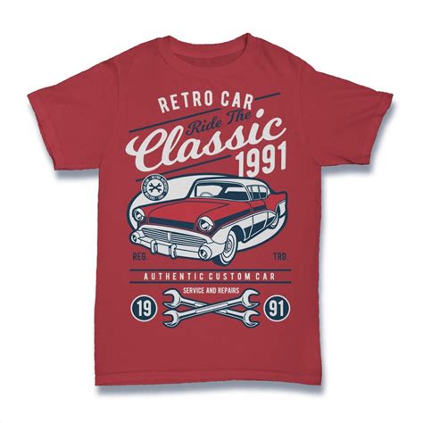 Retro Classic Car vector t-shirt design - Buy t-shirt designs