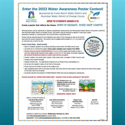 Irvine Ranch Water District – Poster Contest – Vista Verde PTA