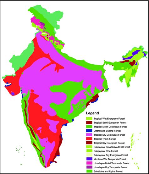 1 Forest types of India (Champion and Seth, 1968) Biogeographical ...