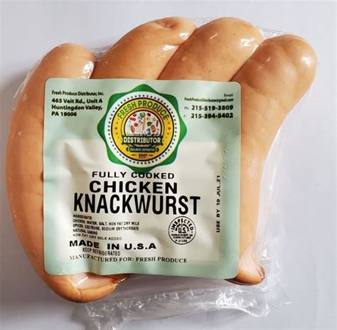 Fresh Produce Distributor. Chicken Knackwurst