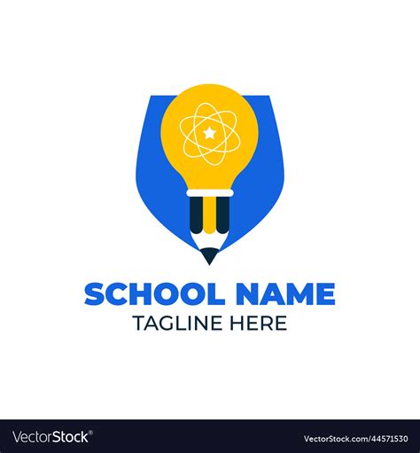 Hand drawn high school logo design Royalty Free Vector Image