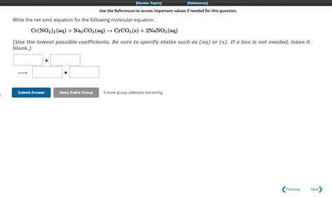 Solved Cr(NO3)2(aq)+Na2CO3(aq)→CrCO3( s)+2NaNO3(aq) (Use the | Chegg.com