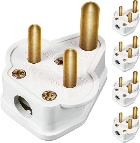 5 Amp Round Pin Plugs Mains Plug 3 Pin Lighting Plugs for Stage Lighting Lamp (5, White): Amazon ...