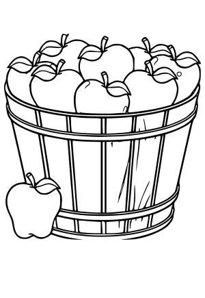 Apple Basket Coloring Page