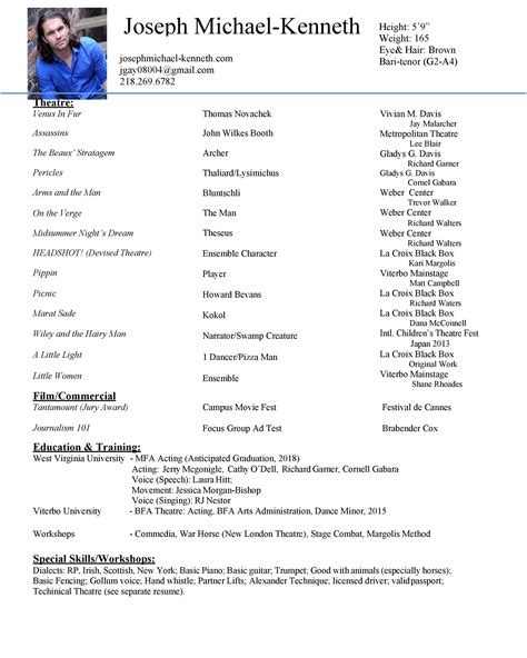 Acting Resume Format - Acting Resume Advice From Asc Acting Studio Chicago : Know the difference ...