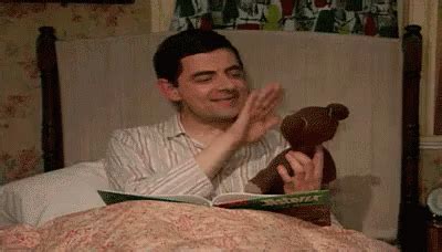 Good Night Teddy - Mr. Bean GIF - MtBean RowanAtkinson Teddy - Discover & Share GIFs