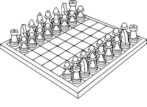 Chess Board Coloring Page - Free Printable Templates