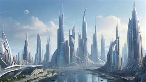 Premium AI Image | Futuristic City Skyline at Morning