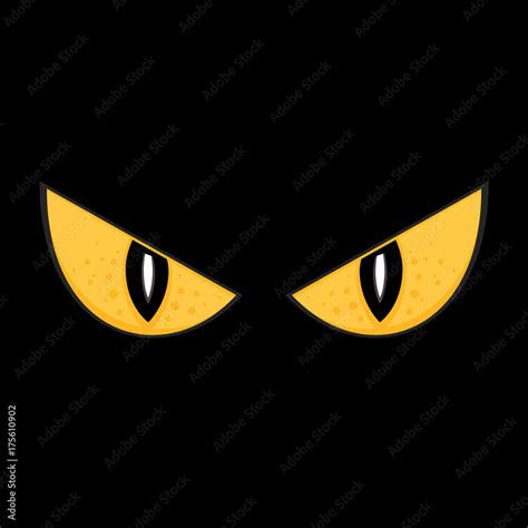 Wild spooky monster eyes isolated vector illustration Stock Vector | Adobe Stock