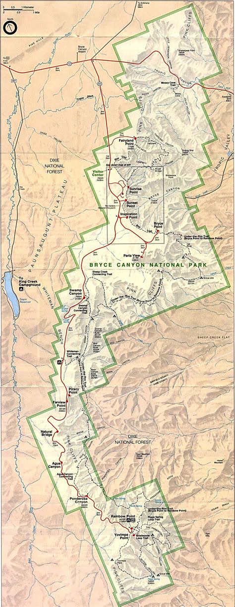 Map of Bryce Canyon National Park : Worldofmaps.net - online Maps and Travel Information