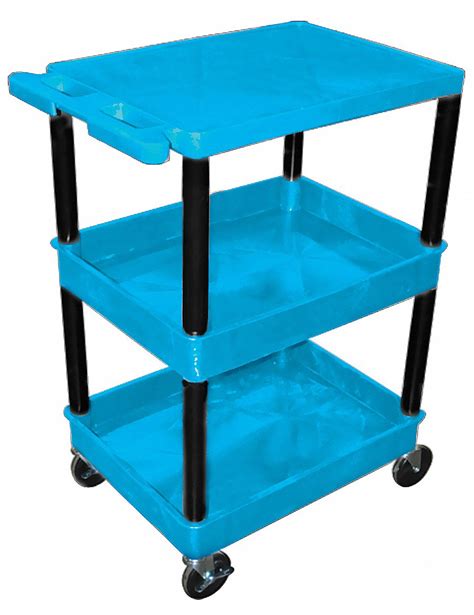 Flat Handle Utility Cart, 300 lb Load Capacity, Number of Shelves 3, 24 in x 18 in - Grainger