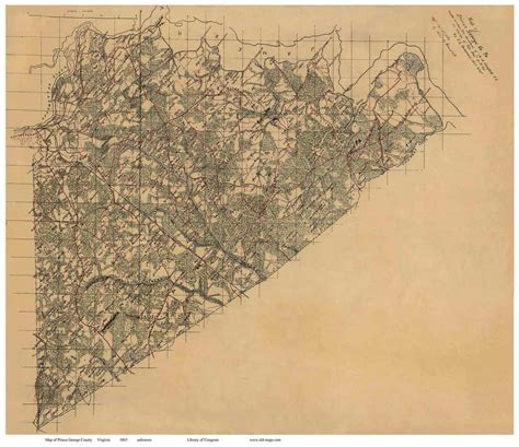 Prince George County Virginia 1864 - Old Map Reprint - OLD MAPS