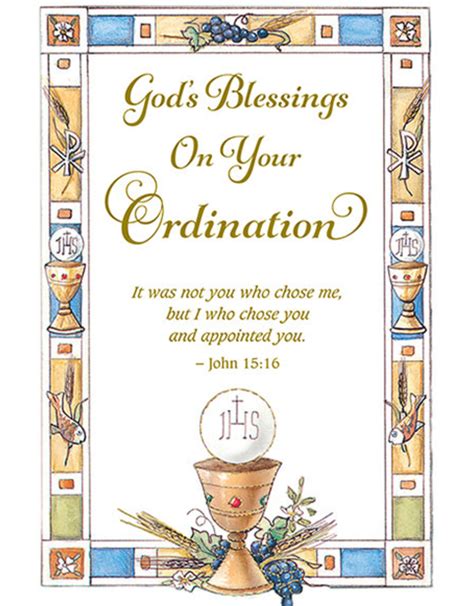 Ordination Card - God's Blessings - Reilly's Church Supply & Gift Boutique