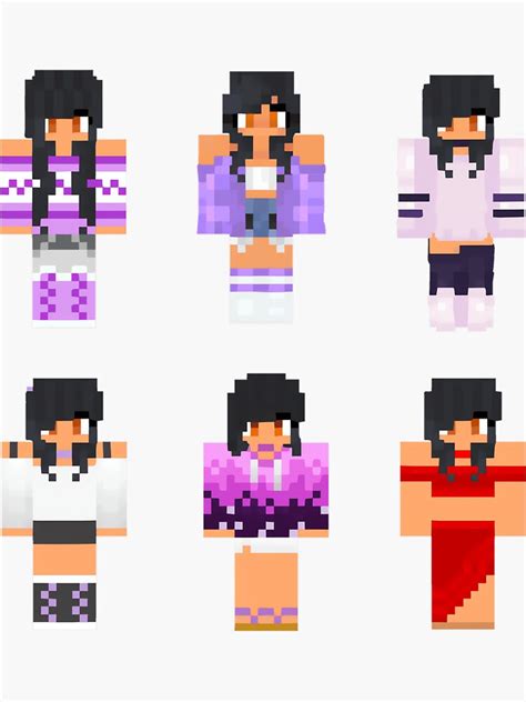 "Aphmau Minecraft Skins Sticker Pack Mystreet " Sticker for Sale by ...