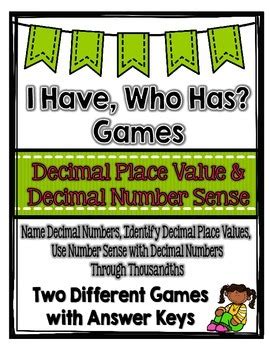 Decimal Place Value Games by Keep Calm and Teach | TpT