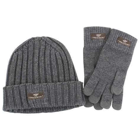 Ugg Men's Tech Winter Beanie Hat & Smart Gloves Set (One Size)